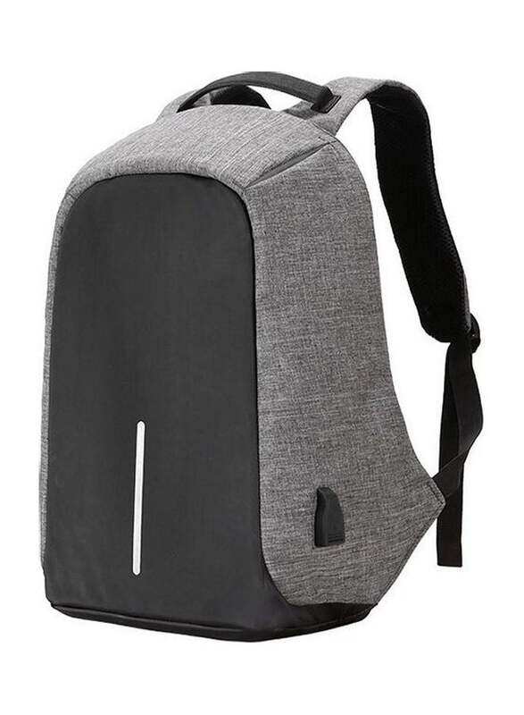 

Generic Anti-Theft Waterproof Backpack with USB Charger Port, 468-83645479-18, Grey/Black