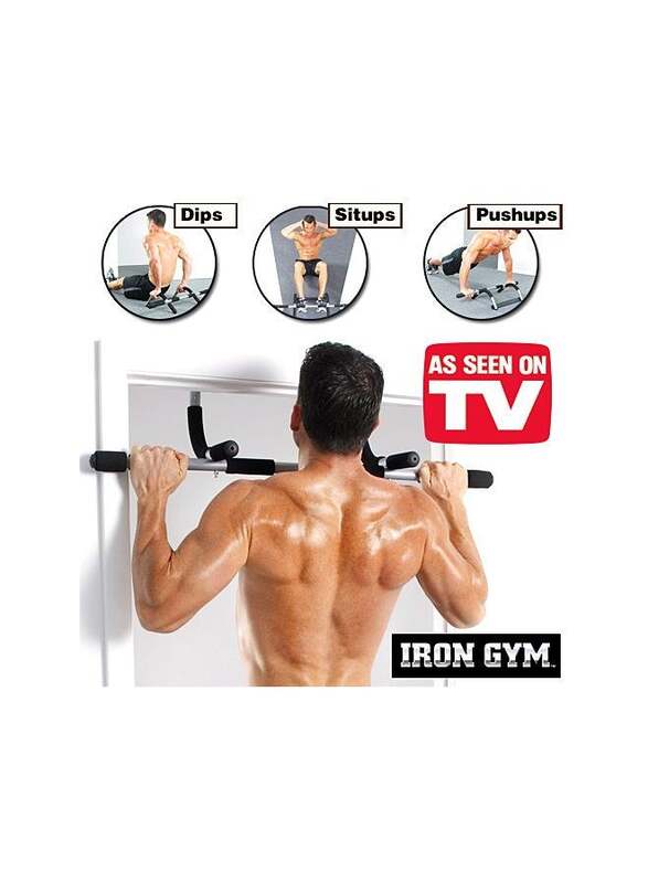 Iron Gym Pull-Up Bar With Fitness Equipment And Flexible Sport Bag Set, Multicolour