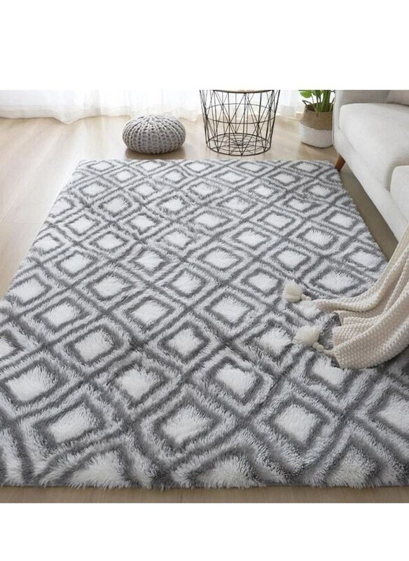 

Generic Soft Fluffy Carpet Geometric Area Rug, Grey