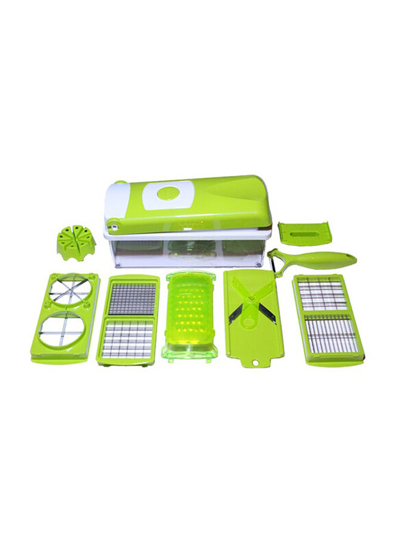 

Generic 9-Piece Multi-Edged Vegetable Slicer, Green/White