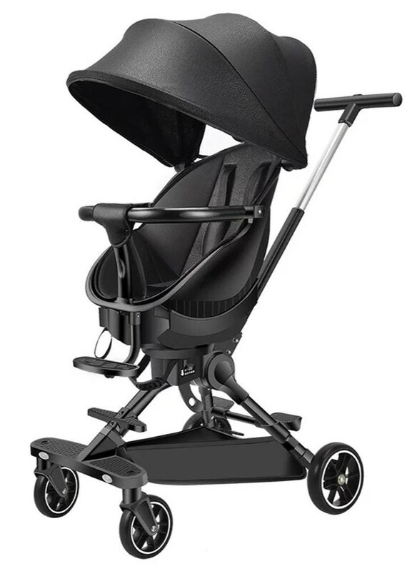

Generic 360 Degree High Landscape Rotating Baby Seat Foldable Two-Way Walking Stroller, Black
