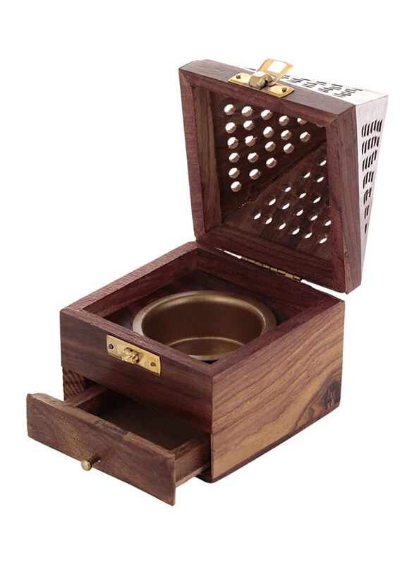 

Generic Wooden Bakhour Daan Incense Holder, Brown
