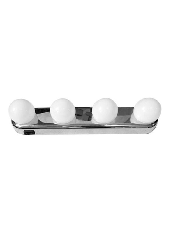 

Beauenty 4-LED Bulb Cordless Makeup Studio Vanity Mirror Light, 7 x 9cm, White/Silver