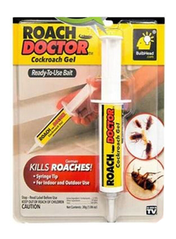 

Bulbhead Roach Doctor Outdoor & Indoor Cockroach Gel Bait with Syringe Applicator, 30g