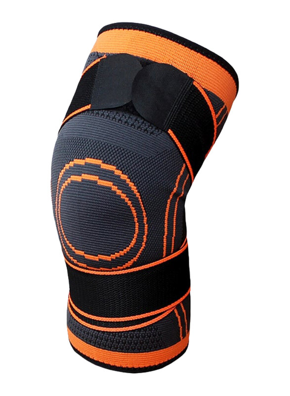 

Generic Knee Brace Compression Knee Support Joint Protection with Adjustable Straps for Running/Cycling/Basketball, 20 x 1 x 12cm, Y15931C-S-KM, Black/Orange