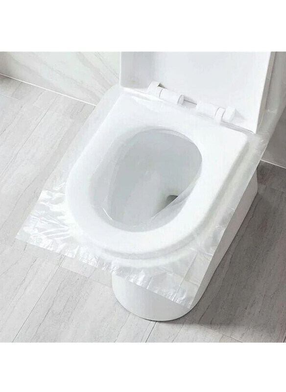 

Dubaigallery 50-Piece Disposable Plastic Toilet Seat Cover, Clear