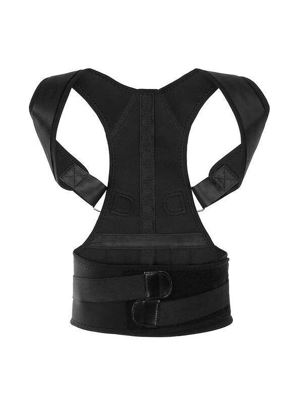 

Generic Adjustable Posture Corrector Back Support Belt, 22 x 14 x 4.0cm, Black