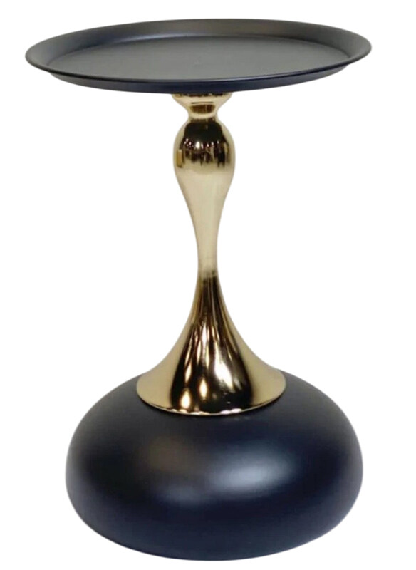 

DubaiGallery Metal Round Modern Creative Coffee Table, Black/Gold