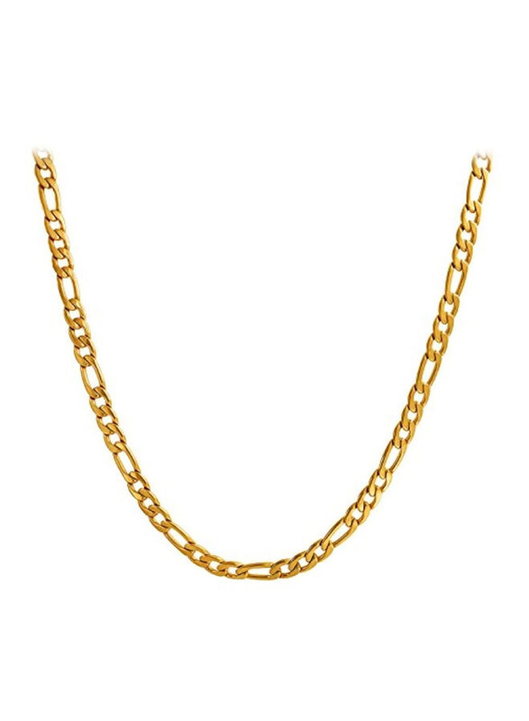 

Bling Jewelry Gold Plated Stainless Steel Figaro Chain Necklace, Gold