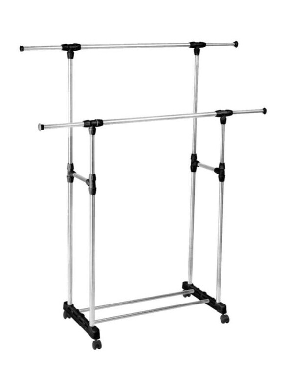 

Generic Stainless Steel Cloth Rack, Silver/Black