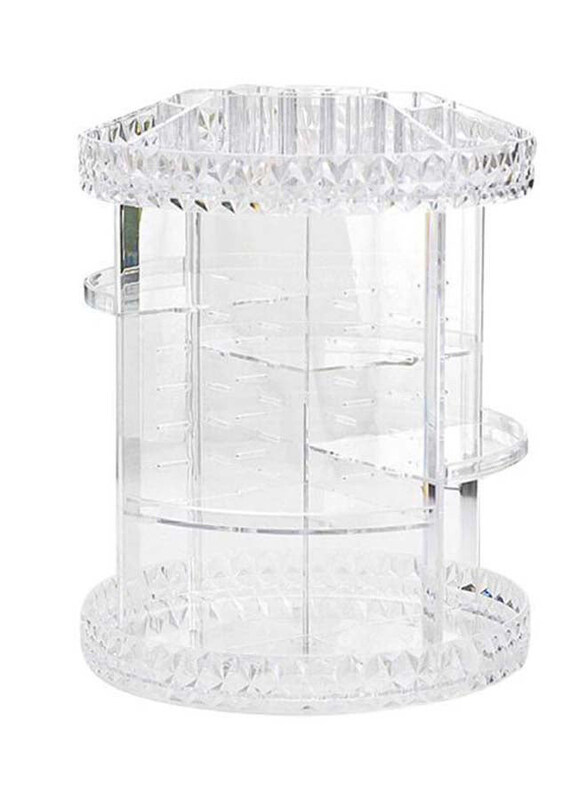 

Generic 360-Degree Crystal Rotating Makeup Organiser Box, Clear