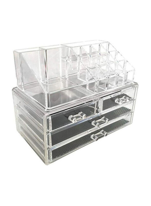 

Generic Countertop Storage Box Brush Holder Jewellery Organizer, Clear