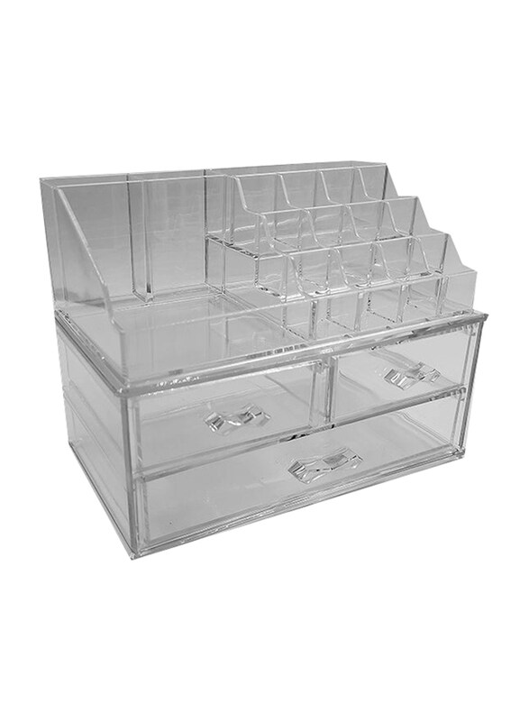 

Generic Classic Acrylic Makeup Organizer, 2 Piece, Clear