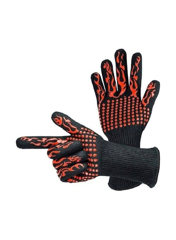 

Generic BBQ Oven Mitts Gloves, Black/Red