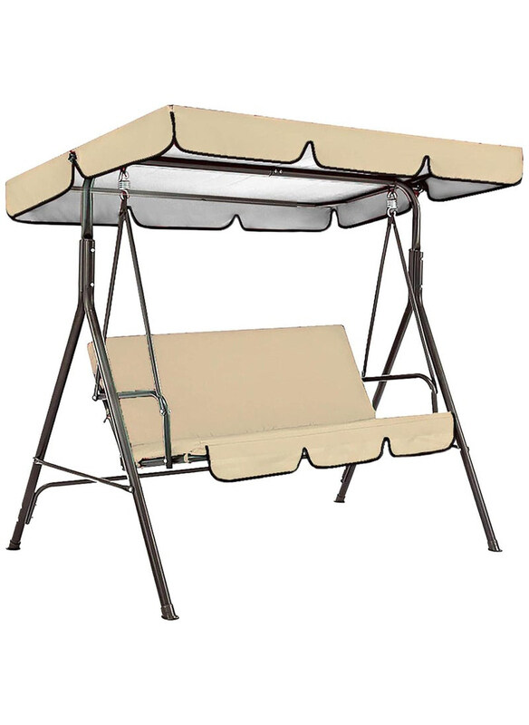 

DubaiGallery 3-Seat Coated Steel Rocking, Beige/Black