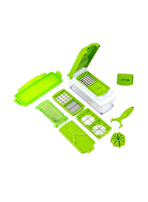 

Generic 11-Piece Fruit and Vegetable Chopper and Slicer Set, White/Green