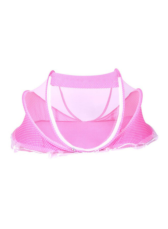

Generic Folding Cot with Mosquito Net, Pink
