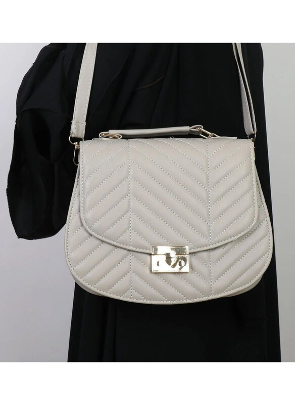 

DubaiGallery PU Leather Large Capacity Casual Shoulder Bag for Women, White