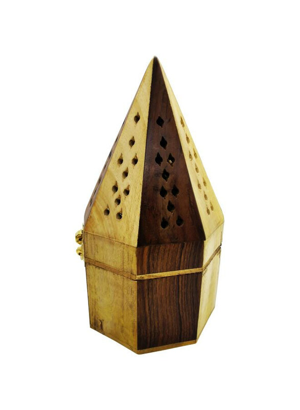 

Generic Wooden Classic Pyramid Style Burner, Yellow/Brown