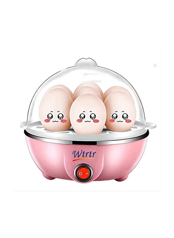 

Wtrtr Electric Boiled Egg Cooker, 7 Eggs Capacity, 350W, Pink/White