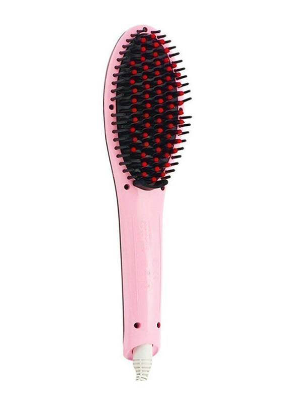 

Generic Electric Comb Brush Nano Straightener with LCD Screen, Pink/Black