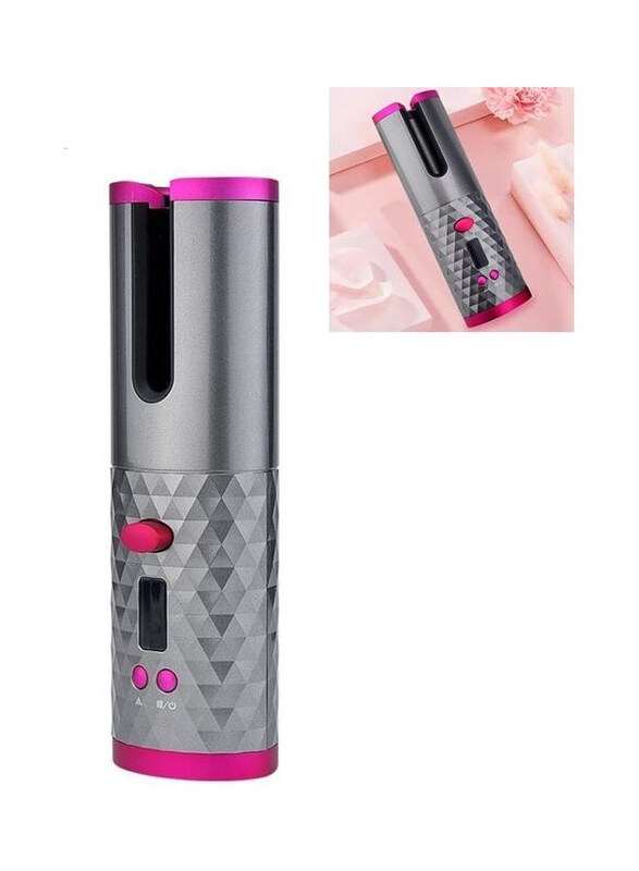 

BGM USB Charging Automatic Hair Curler, Grey/Pink