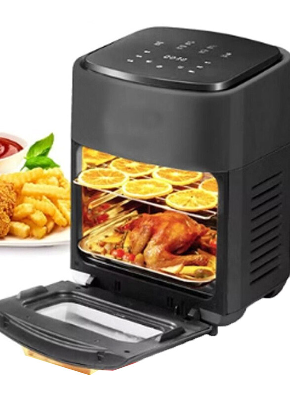 

DubaiGallery 15L Household Healthy Oil Free Non Stick Grill Led Digital Touchscreen Air Fryer, Black