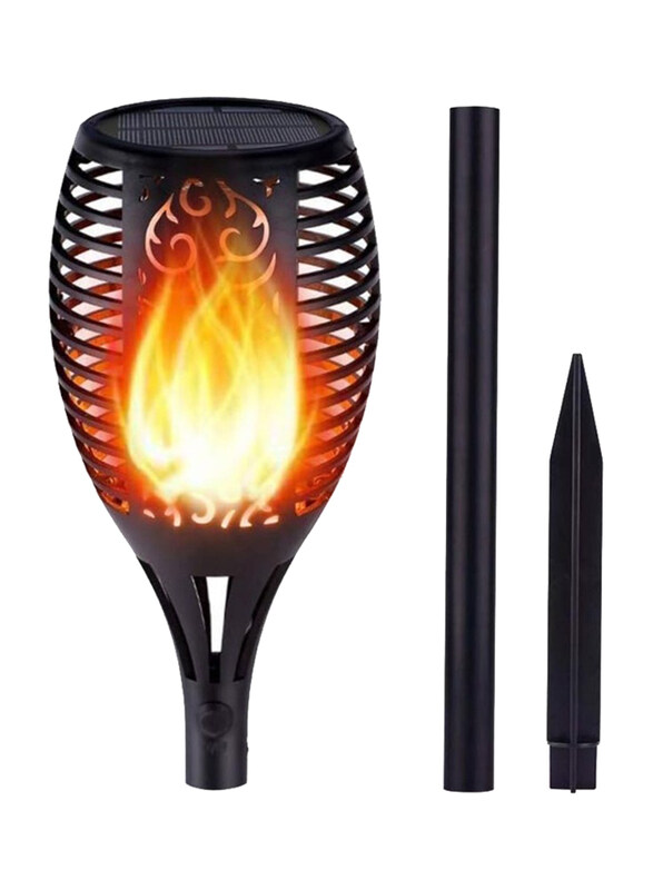 

DubaiGallery Solar Outdoor Flame Torch Lights with Flickering Flame & Waterproof Solar Pathway Lights for Garden, Black