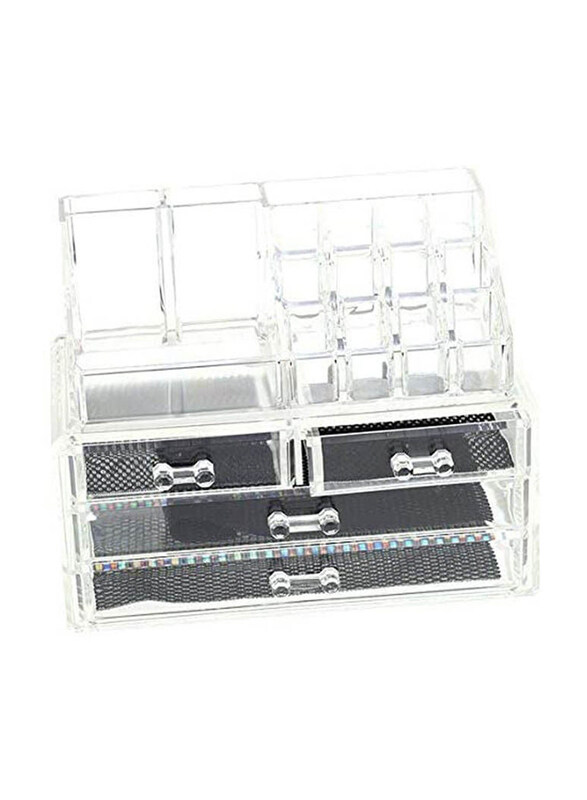 

Generic Acrylic Jewellery & Cosmetic Storage Display Boxes Organizer, 2 Piece, Clear