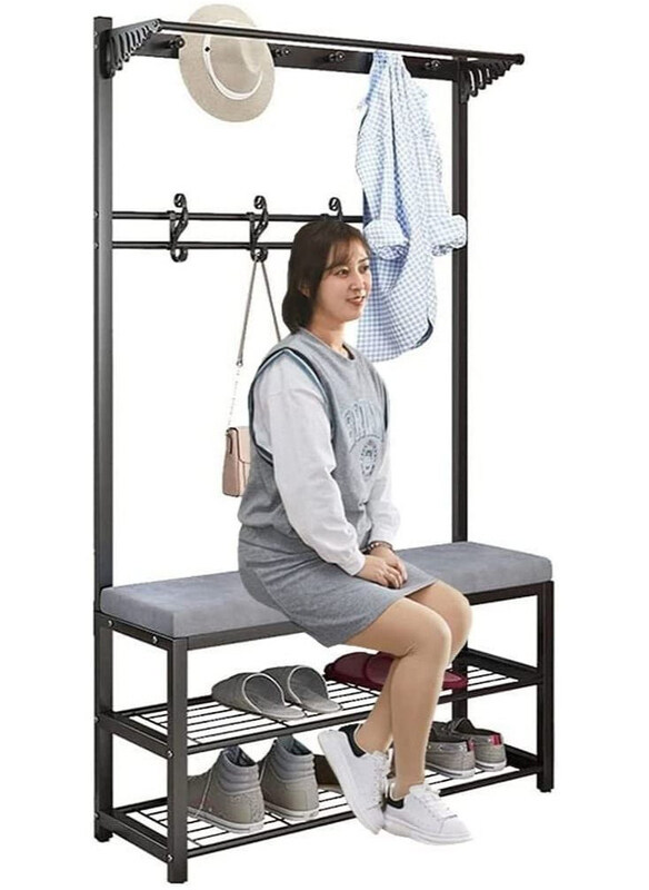 

DubaiGallery 6 Hook Space Saving Tree Stand Multi-Purpose Rack, Black