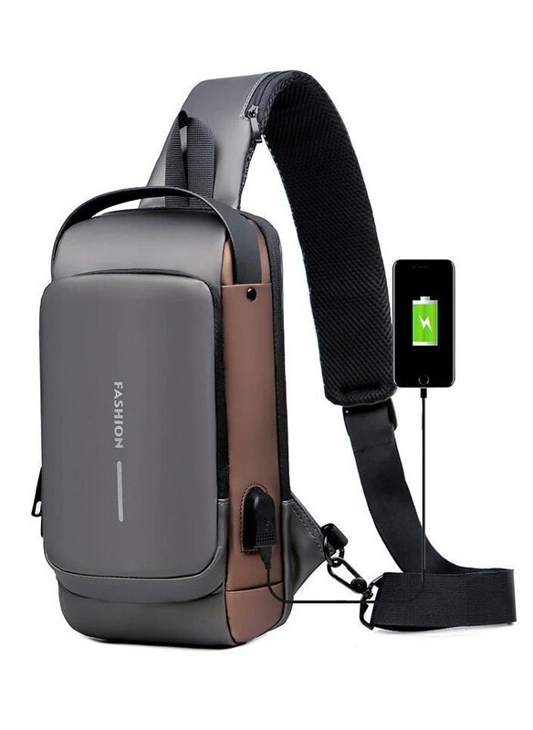

Generic Anti Theft USB Charging Waterproof Crossbody Sling Bag Unisex, Black