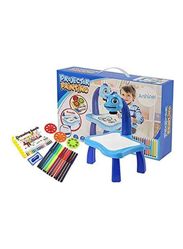 

Generic Painting Toy Projector Learning Drawing Desk with 12 Pens & 24 Patterns, Ages 5+, Multicolour