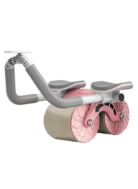 

DubaiGallery Gym Fitness Exercises Abdominal Wheel Roller, Grey/Pink