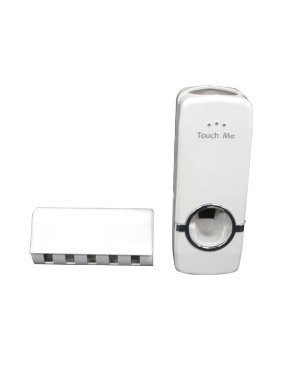 

Touch Me Wall Mounted Toothbrush Holder With Dispenser, White