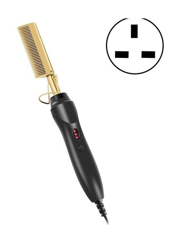 

BGM Multifunctional Curly Hair Straightening Stick Electric Comb, Gold/Black