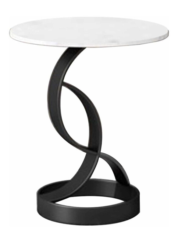 

DubaiGallery Wooden Unique Design Side Table, White/Black