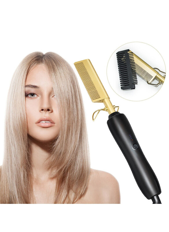 

DubaiGallery Fast Heat Electric Hair Straightener, Gold/Black