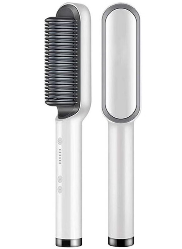 

DubaiGallery 2 In 1 Hair Straightener & Curler Brush, White