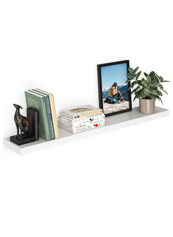 

DubaiGallery Wall Shelf Sink Storage Frame Luxury Laminate Hanging Rack Mirror Front Shelf, White