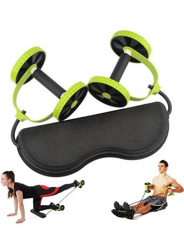 

Generic Fitness Minutes Revoflex Double Abs Roller Wheel, Black/Green
