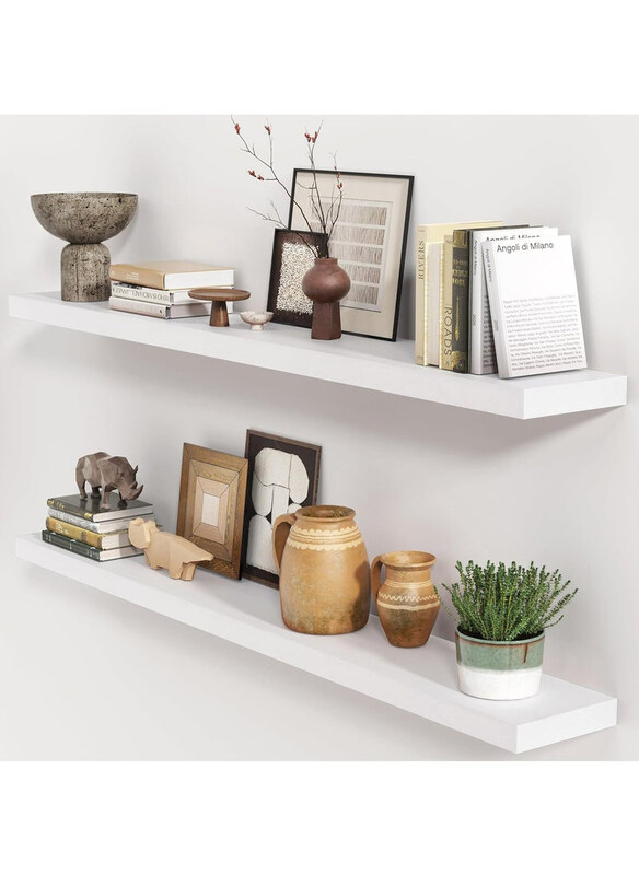 

DubaiGallery Wall Mounted Shelf with Invisible Brackets, White
