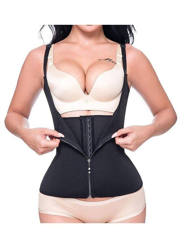 

XiuWoo Waist Trainer Trimmer Sauna Sweat Belt Shapewear, Large, Black