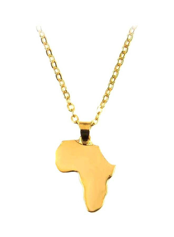 

Beauenty Africa Map Zinc Alloy Pendant Necklace for Women, Gold
