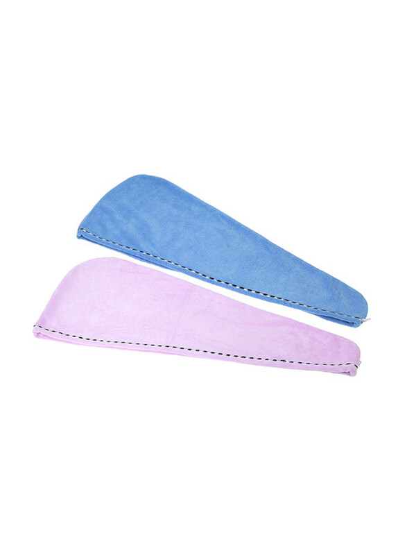 

Htovila Hair Towel Set for All Hair Types, 2 Piece, Blue/Pink