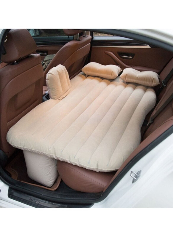 

Dubaigallery Inflatable Multifunctional Car Mattress with Sleep Pillow, Beige