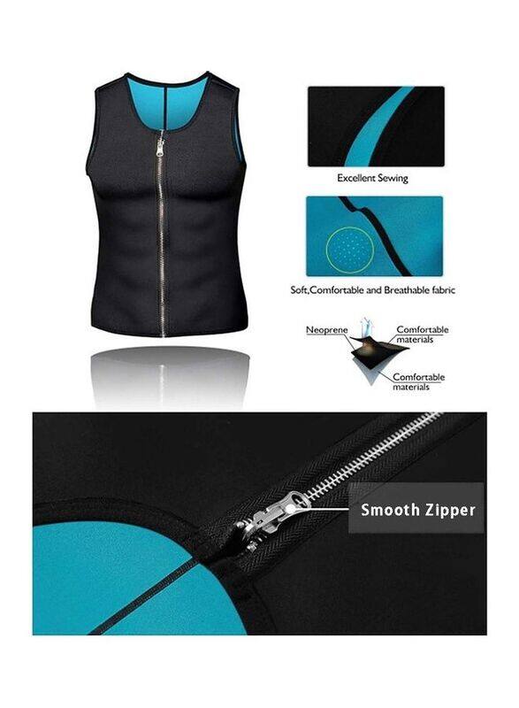 

Generic Waist Trainer Vest for Men, Black/Blue, L
