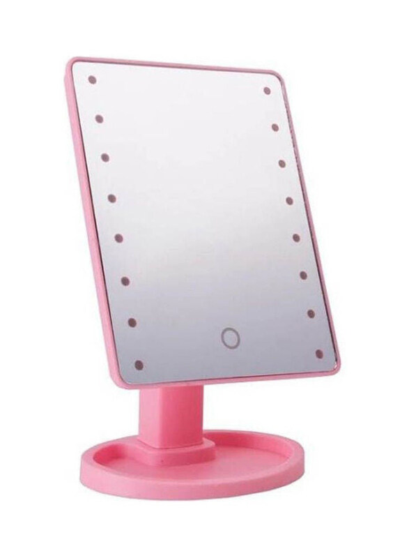 

Generic Adjustable 16-LED Touch Lighted Screen Makeup Mirror, Pink