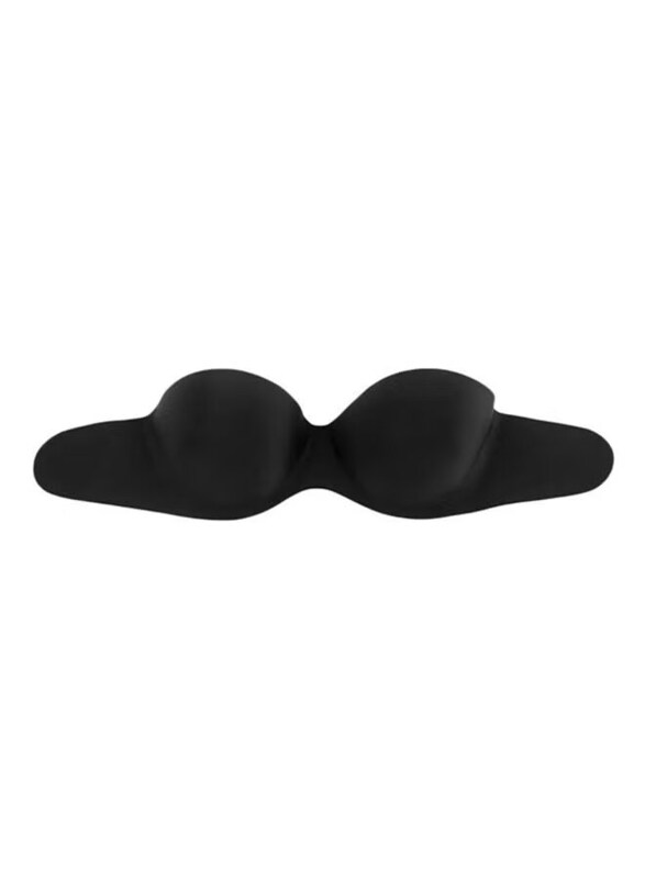 

Outad Silicone Adhesive Stick On Gel Push Up Strapless Invisible Backless Bra, Black