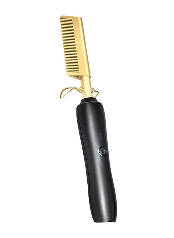 

Phone Planet High Heat Press Comb Mini Hair Straightener, UKS203, Gold/Black
