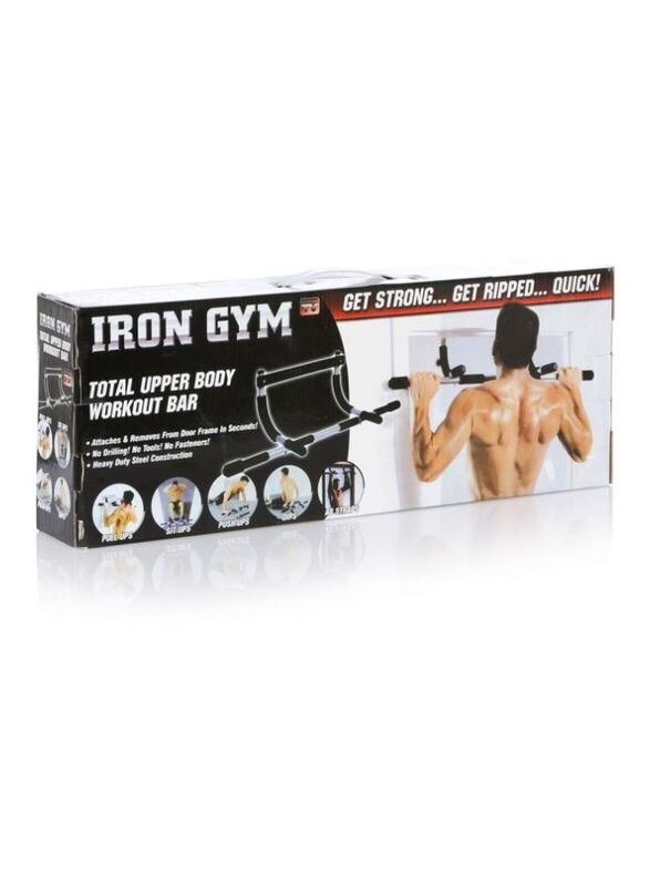 Iron Upper Body Workout Bar, Black/Silver